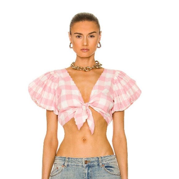 LoveShackFancy Tops - LOVESHACKFANCY Hanover Crop Groovy Pink Size: M - NWT